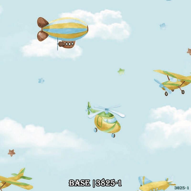 Giấy dán tường trẻ em có hình máy bay, có mã số là 3825-1.